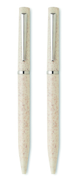 Logotrade promotional item picture of: Wheat straw/ABS twist pen set