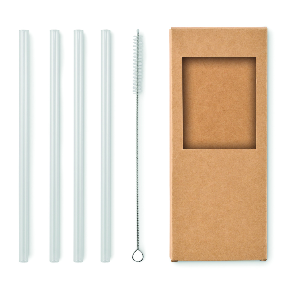 Logotrade promotional giveaway image of: 4 reusable glass straws