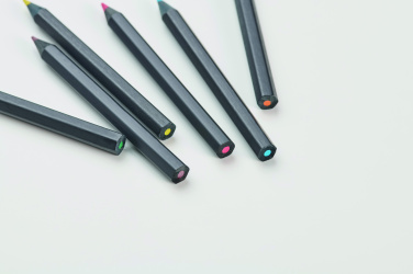 Logotrade advertising products photo of: 6 black colouring pencils