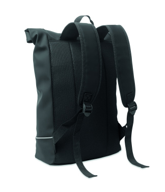 Logo trade corporate gifts image of: Laptop 15" roll top PU backpack