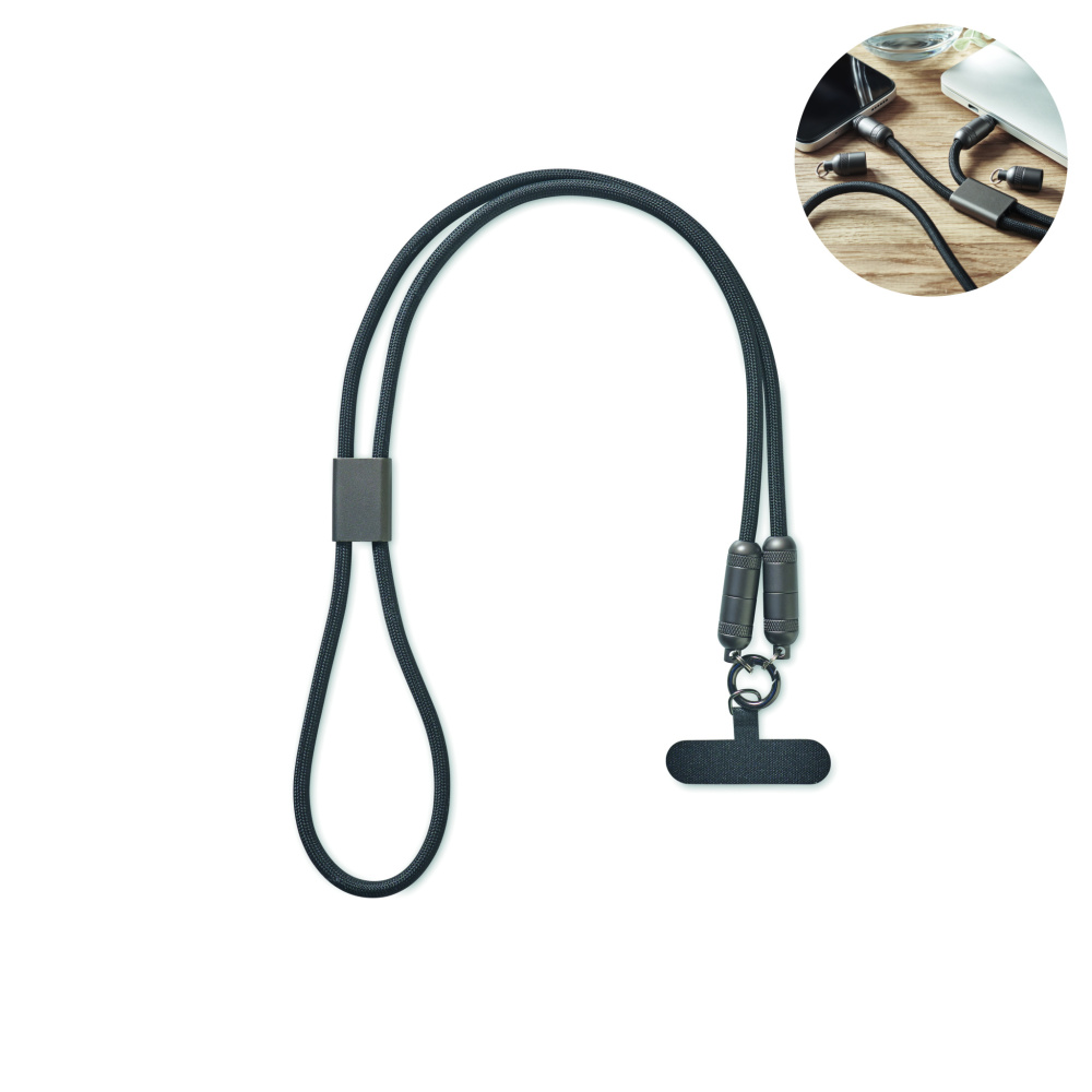 Logo trade business gifts image of: 60W phone holder lanyard cable