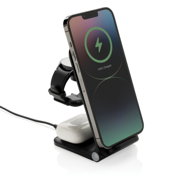 Logo trade corporate gift photo of: Powerpal 3 in 1 RCS recycled plastic 15W charger