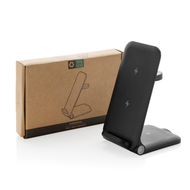 Logo trade promotional items image of: Powerpal 3 in 1 RCS recycled plastic 15W charger