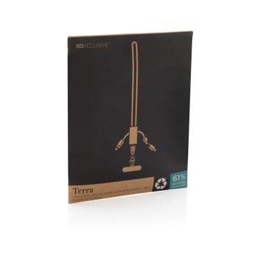 Logotrade promotional gift image of: Terra RCS recycled PET phone cord with dual charge cable