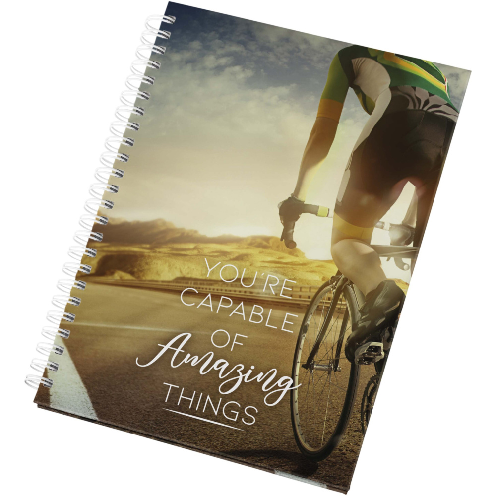 Logo trade business gifts image of: Desk-Mate® A5 hard cover undated diary