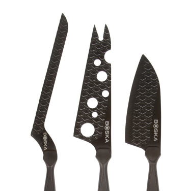 Logo trade promotional product photo of: BOSKA Cheese Knife Set Monaco+ Black