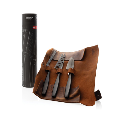 Logo trade promotional gifts picture of: BOSKA Cheese Knife Set Monaco+ Black