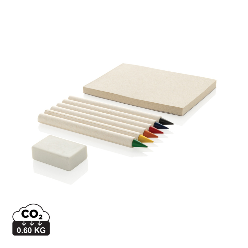 Logotrade promotional merchandise image of: Micki GRS infinity 6pc coloring pencil set with notepad