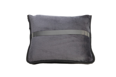Logo trade promotional products picture of: Blanket and pillow 2 in 1 AMIATA Schwarzwolf