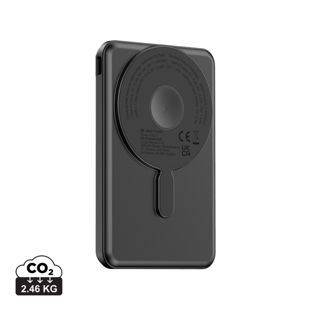 Logotrade promotional giveaway image of: Urban Vitamin Redwood 5in1 5000mah 20W PD magnetic powerbank