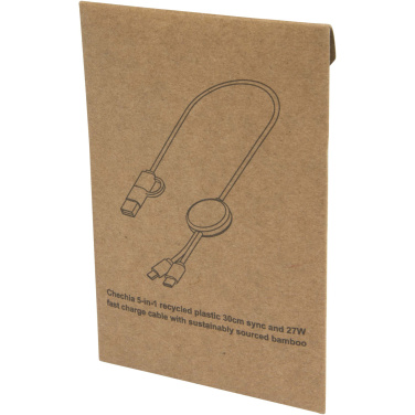 Logo trade promotional giveaways picture of: Citala 5-in-1 recycled plastic 30 cm data sync and 27W fast charge cable