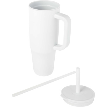 Logotrade promotional products photo of: Brady 900 ml RCS certified insulated tumbler with silicone straw