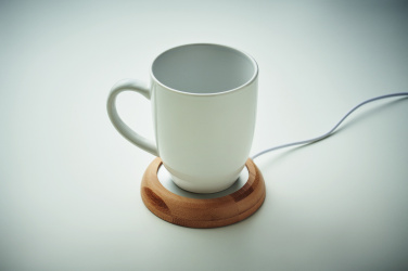 Logo trade promotional merchandise photo of: Bamboo mug warmer with USB