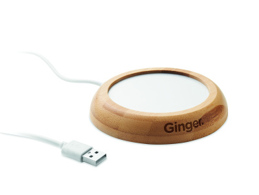 Logotrade advertising product picture of: Bamboo mug warmer with USB