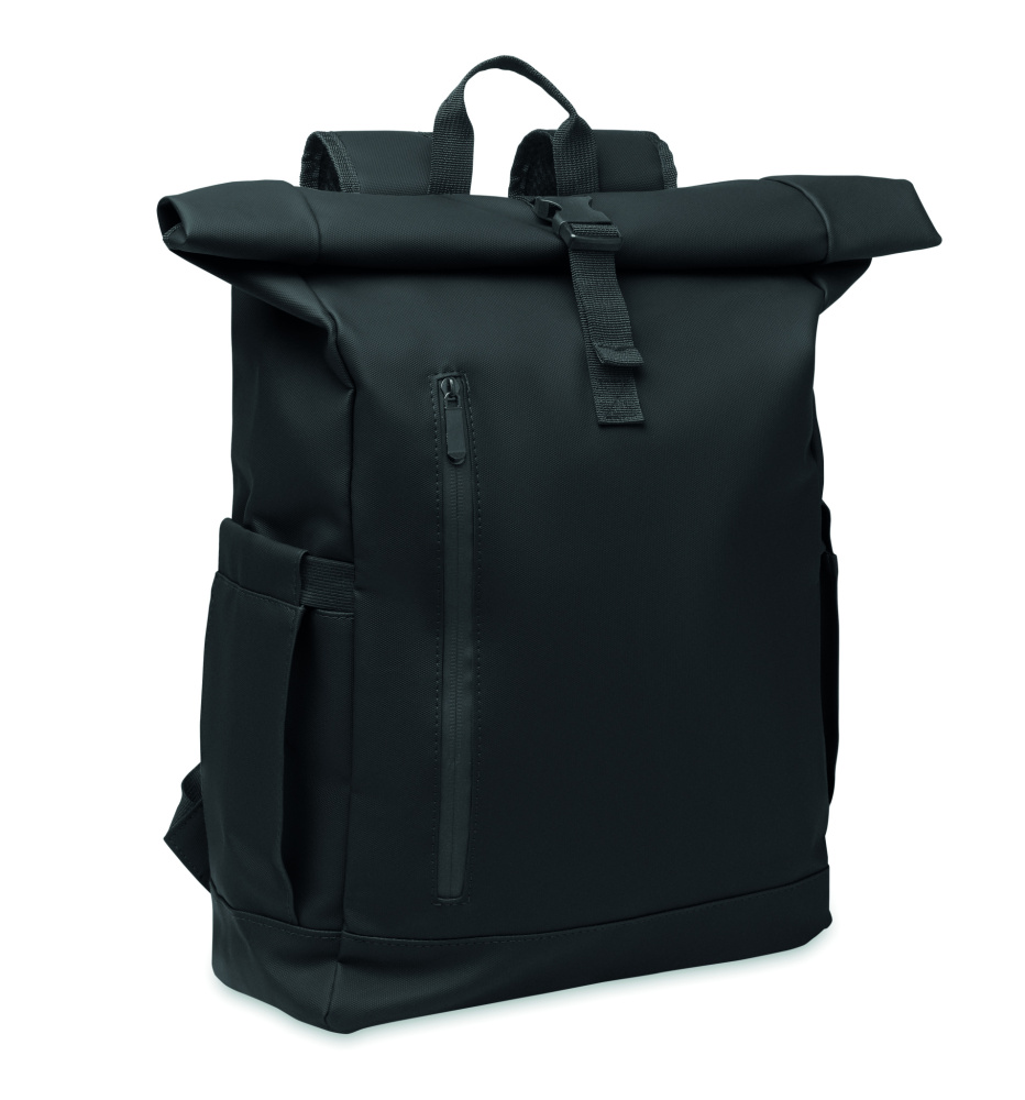 Logo trade advertising products image of: Rolltop laptop rucksack 600D
