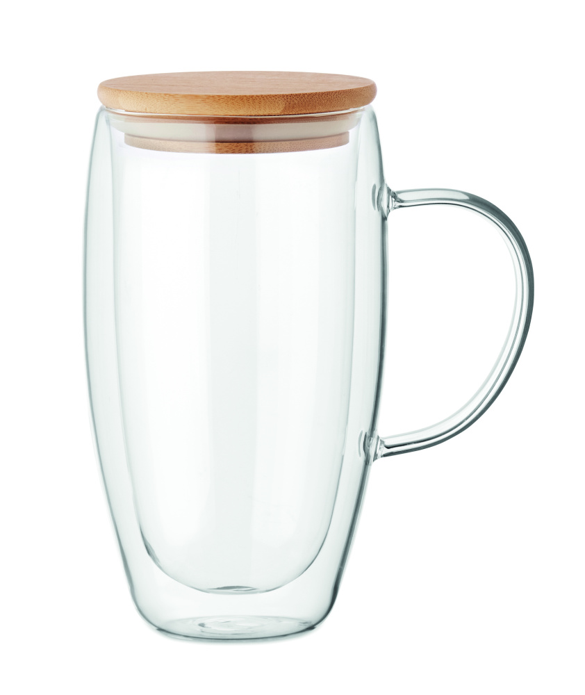 Logotrade promotional product picture of: Double wall glass mug 450ml