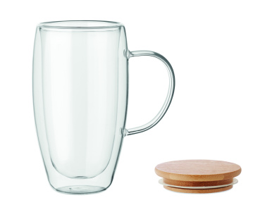 Logotrade promotional gift picture of: Double wall glass mug 450ml
