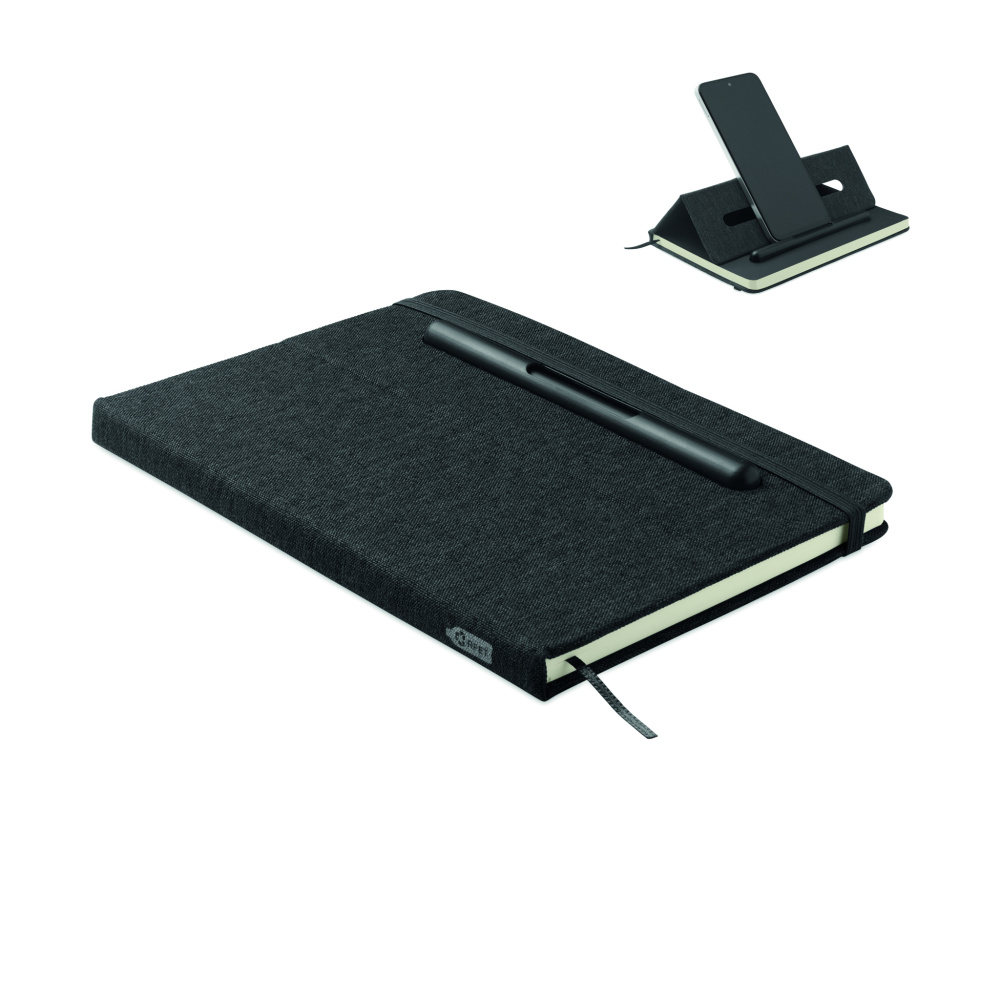 Logotrade promotional giveaway picture of: A5 notebook with phone holder