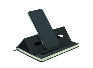 Logo trade corporate gifts image of: A5 notebook with phone holder