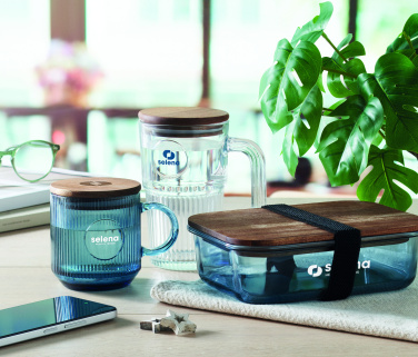 Logotrade corporate gift image of: Ribbed glass mug 300ml
