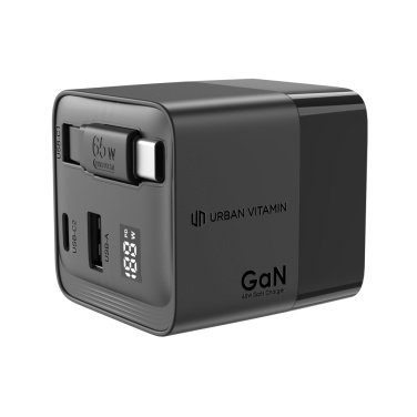 Logotrade promotional item picture of: Urban Vitamin Mendocino 65W GaN charger retractable cable