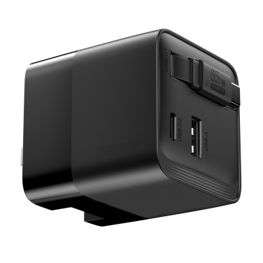 Logo trade promotional product photo of: Urban Vitamin Mendocino 65W GaN charger retractable cable