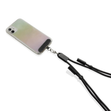 Logo trade promotional merchandise photo of: LoopAmp RCS RPET adjustable phone cord with 60W cable
