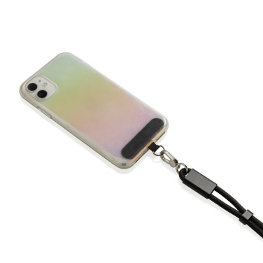 Logo trade promotional product photo of: LoopAmp RCS RPET adjustable phone wrist strap 60W cable