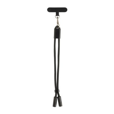 Logo trade corporate gift photo of: LoopAmp RCS RPET adjustable phone wrist strap 60W cable