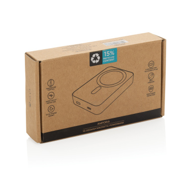 Logotrade promotional item image of: Amporia RCS recycled plastic 10.000mAh magnetic powerbank