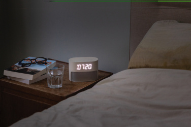 Logo trade corporate gifts picture of: LumaRise RCS reycled plastic white noise alarm clock