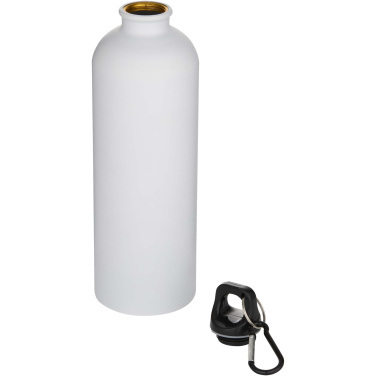 Logo trade promotional product photo of: Oregon 750 ml matte RCS recycled single wall stainless steel water bottle with carabiner