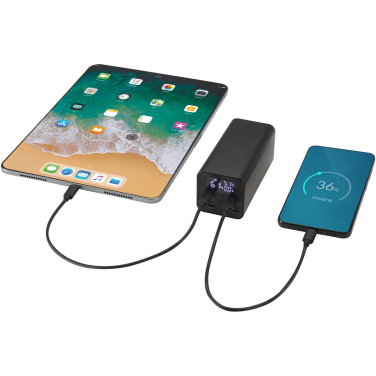 Logo trade promotional merchandise photo of: Acamar 20.000 mAh 70W recycled aluminium laptop power bank