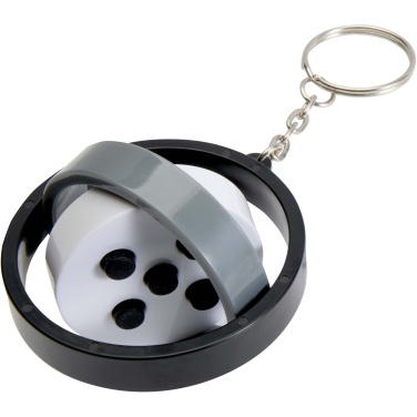 Logo trade promotional merchandise photo of: Spinx recycled plastic gyroscope fidget keychain