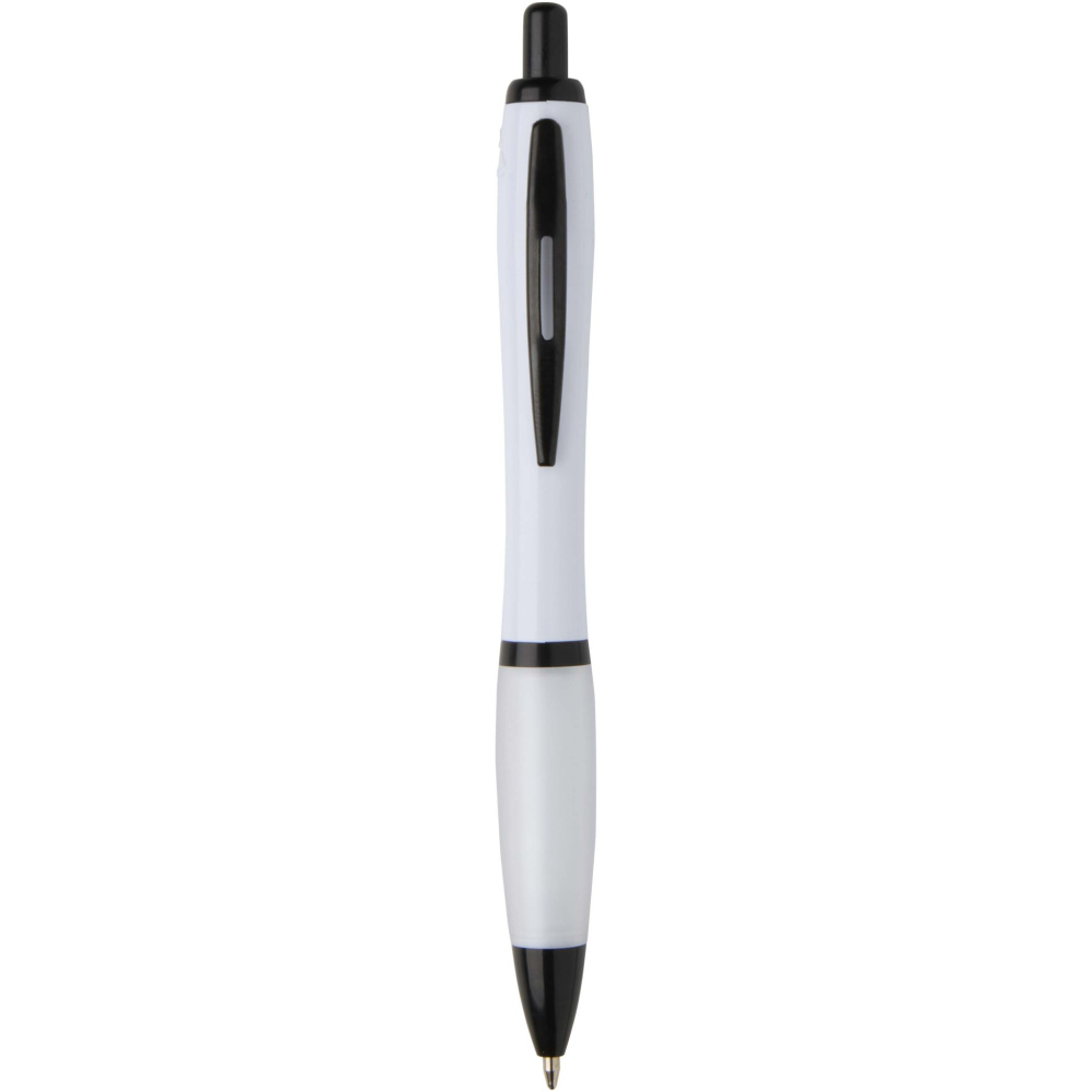 Logotrade corporate gift picture of: Nash recycled plastic ballpoint pen with black trims (black ink)