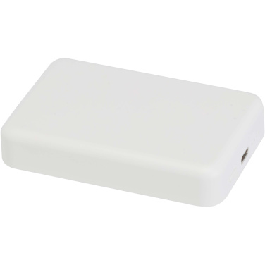 Logo trade advertising products image of: Acrab 10.000 mAh 15W magnetic wireless power bank with 20W PD - made from recycled plastic