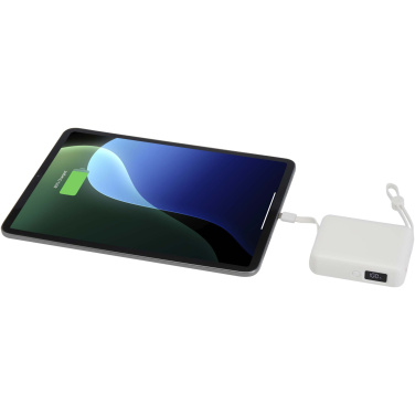 Logotrade promotional items photo of: Acrux 10.000 mAh 35W tablet power bank with built in Type-C cable - made from recycled plastic