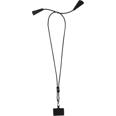 Logotrade promotional gift image of: Funi recycled plastic smartphone lanyard with built-in data sync and 100W fast charge 5-in-1 cable