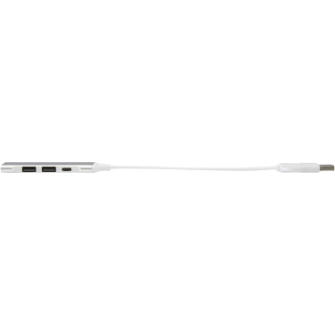 Logotrade promotional item picture of: Alkaid 4-port recycled aluminium USB-A and Type-C hub with dual input