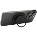 Albali recycled plastic magnetic phone holder with ring stand, Solid black