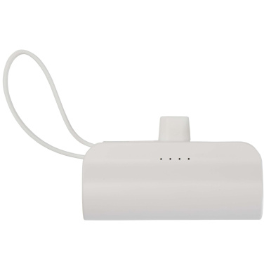 Logotrade promotional giveaway image of: Alnair 5000 mAh 10W recycled plastic Type-C power bank with built-in flip stand and 2-in-1 cable