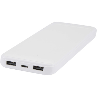 Logotrade business gifts photo of: Adhil 10.000 mAh 10W recycled plastic power bank with 2 built-in cables