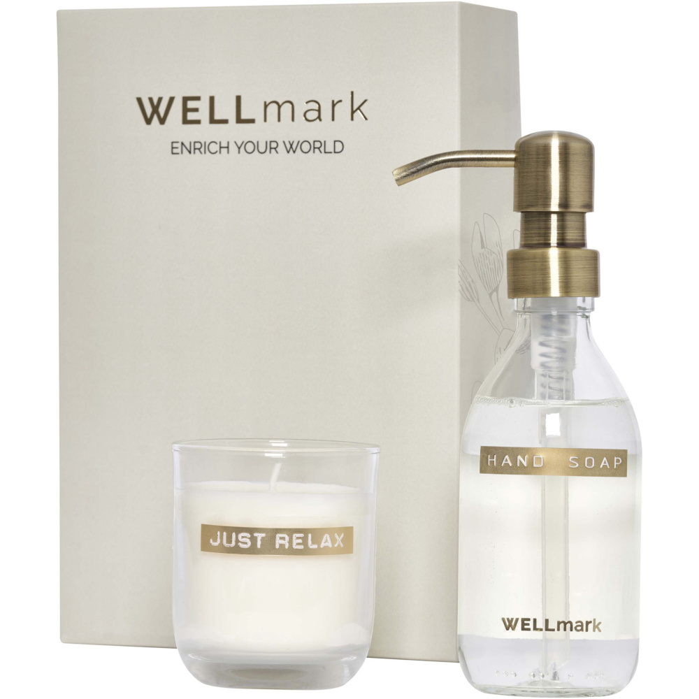 Logotrade promotional items photo of: Wellmark Discovery 250 ml hand soap dispenser and 150 g scented candle set