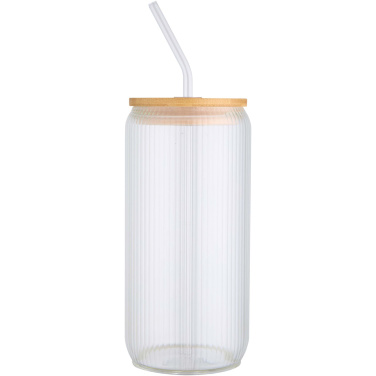 Logotrade promotional items photo of: Mirage 500 ml single-walled borosilicate glass jar with bamboo lid