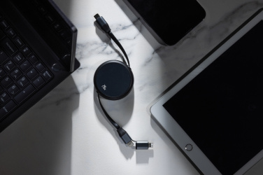 Logotrade business gifts photo of: Terra RCS recycled aluminium retractable 240W 2-in-1 cable
