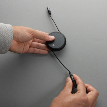Logo trade promotional gift photo of: Terra RCS recycled aluminium retractable 240W 2-in-1 cable