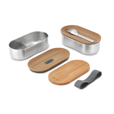Logotrade promotional product picture of: Black+Blum Stainless Steel Double Bento Box