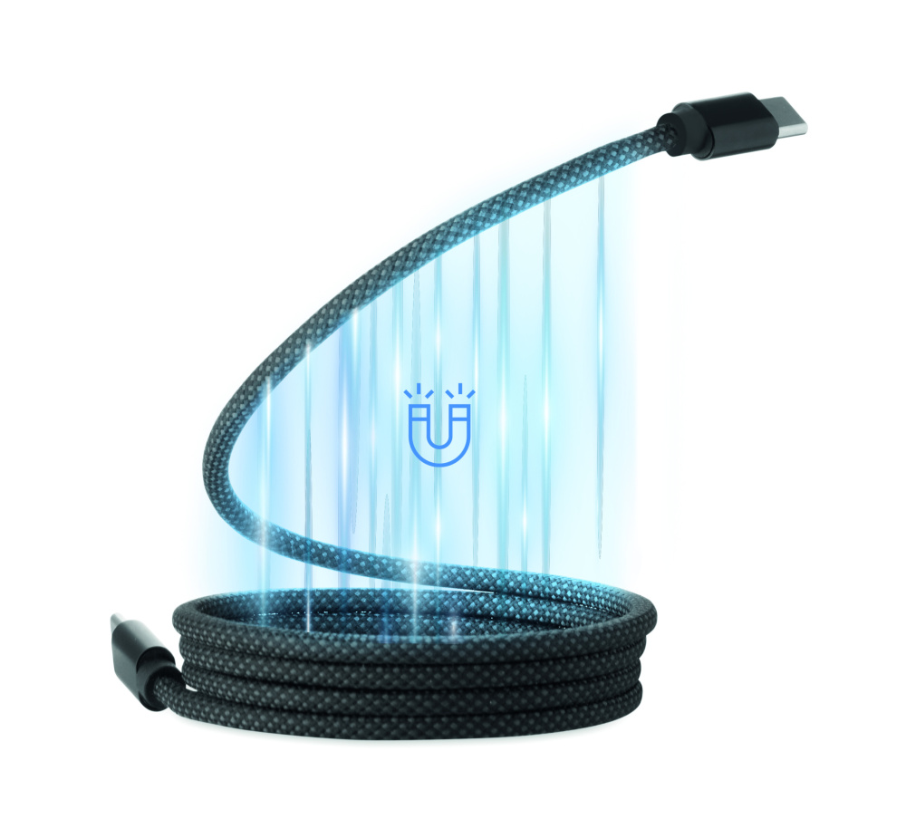 Logo trade promotional giveaway photo of: Braided magnetic cable in RPET