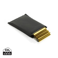 Solra emergency blanket in RCS recycled RPET pouch, black