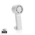 Twist RCS recycled plastic re-chargeable portable fan, white
